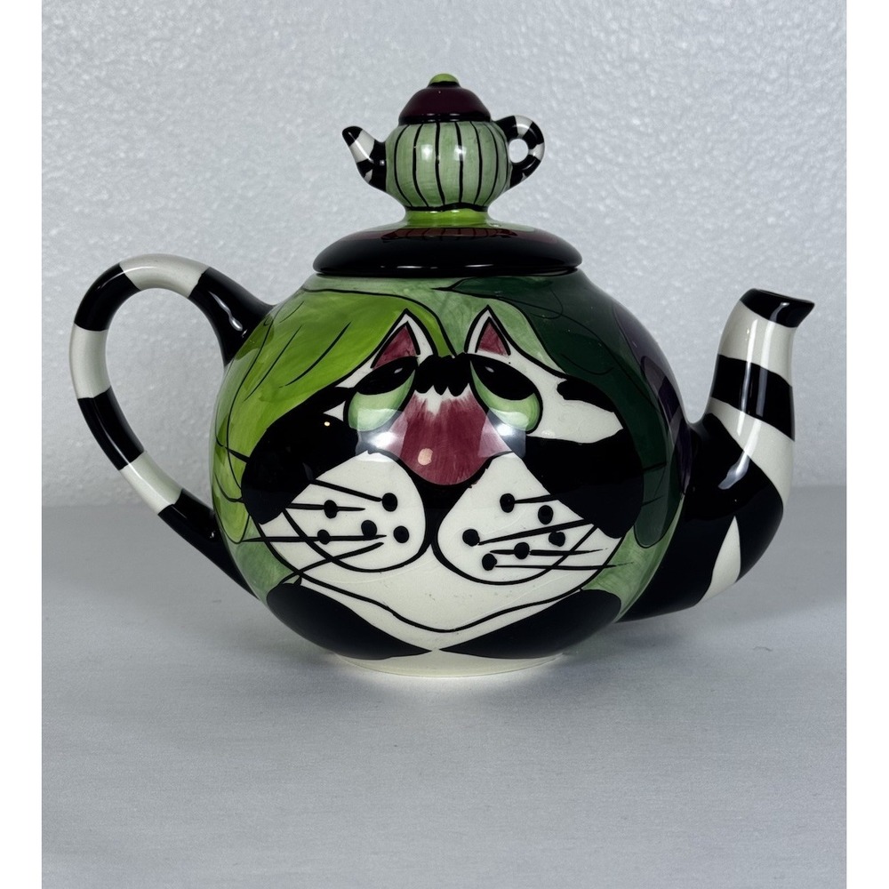 VTG 2001 Corneille CLANCEY CAT Teapot Gold Pen Hand Signature Original Pristine